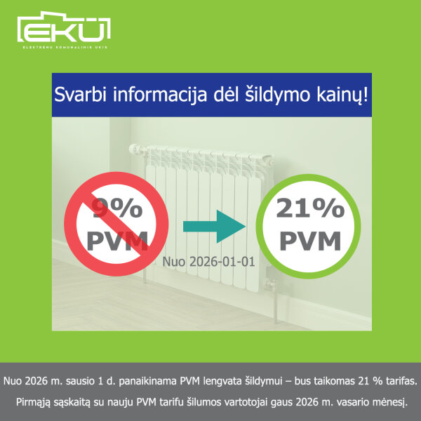 Įsigalioja pokyčiai dėl pridėtinės vertės mokesčio (PVM) lengvatos taikymo