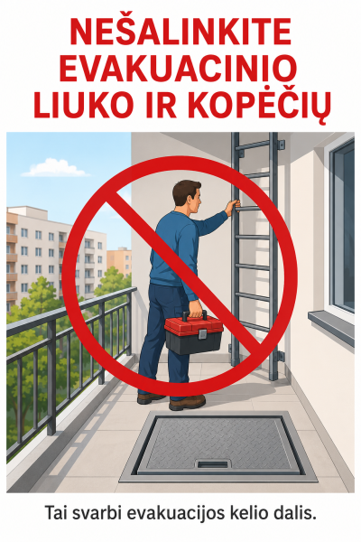 Evakuacinės kopėčios ir liukai daugiabučių balkonuose – kodėl jų šalinti negalima?